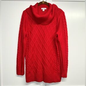 SOLD Calvin Klein Red Cable Knit Sweater